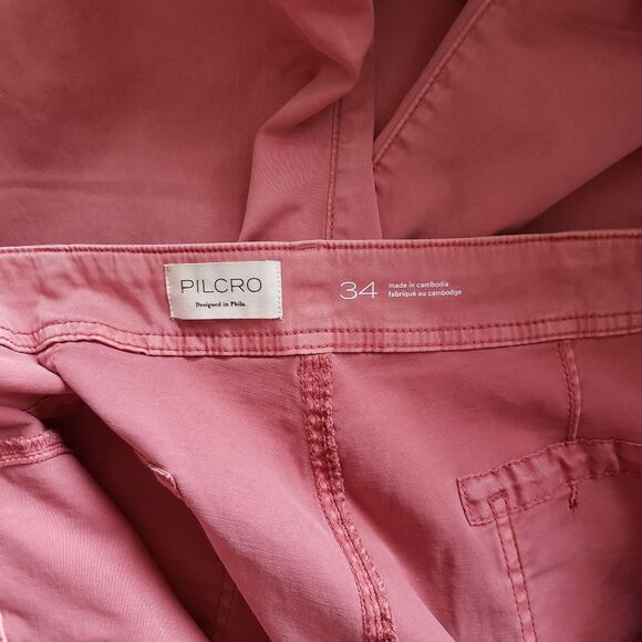 Pilcro Low Rise Utility Demilune Boot Cut Stretchy Pants Rose Women's Size 34 - Picture 11 of 14